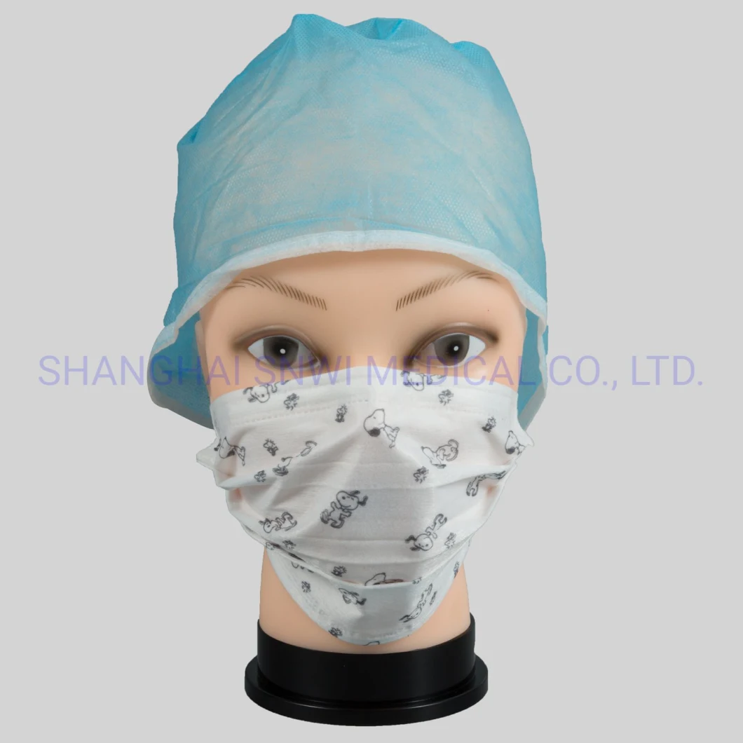 Colorful Disposable Face Mask for Children with Cartoon Printing for Civil Use