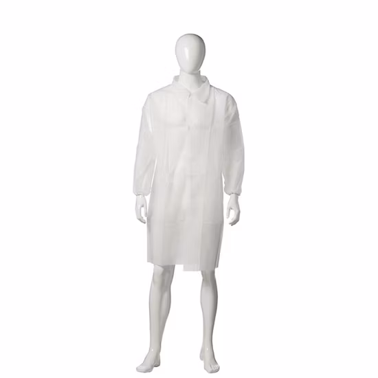 Disposable Lab Coat Professional Polypropylene Laboratory Coat Science Jacket Industrial Visitor Coats with Large Pockets Elastic Cuffs for Kids Adult Classroom